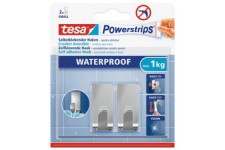 tesa Powerstrips Crochet ZOOM WATERPROOF Small, argent