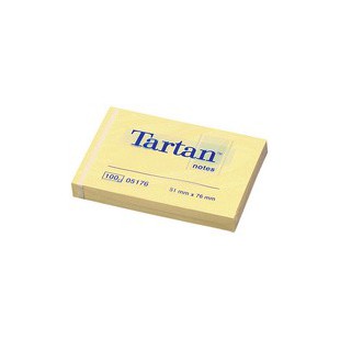 Lot de 12 : Tartan bloc-notes repositionnable, 102 x 76 mm, jaune