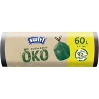 swirl Sac poubelle écologique à liens coulissants,20 L, vert