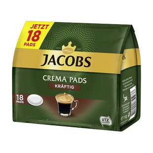 JAKOBS Dosette de café CREMA PADS KRÄFTIG, paquet de 18