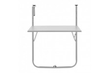Table de jardin - Table de balcon rabattable - Pliante - Gris - En acier - 1 personne - 60 x 75 x 82-92 cm