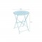 Ensemble de jardin bistrot 2 personnes - Table ronde motif 60 cm + 2 chaises - Acier thermolaqué - Bleu