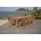 Ensemble repas de jardin 8 a 12 personnes - Table extensible 200/250/300 x 100cm + 8 chaises - Bois Eucalyptus FSC