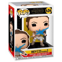 POP figure Star Wars The Rise of Skywalker Rey with Light Sabers