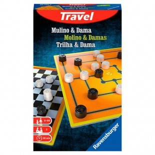 Mulino and Damas travel board game