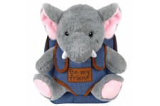 Elephant Allie backpack with plush toy 26cm