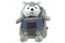 Husky Harry reversible backpack with plush toy 26cm