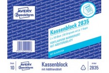 AVERY Zweckform Formularbuch 'Kassenblock', 2 x 50 Blatt