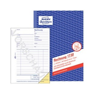 AVERY Zweckform Formularbuch 'Rechnung', A6, 2 x 50 Blatt