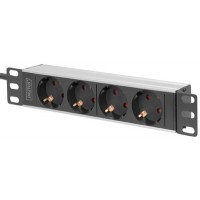 DIGITUS 10' Steckdosenleiste mit Aluminiumprofil, 4-fach