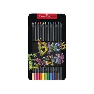 FABER-CASTELL Crayon de couleur Black Edition, étui de 24