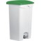 helit Poubelle à pédale 'the step', 90 litres, blanc/blanc