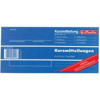 herlitz Formularbuch 'Kurzmitteilung', 1/3 A4 quer