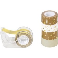 HEYDA Mini ruban adhésif décoratif 'Arbres', argent/naturel