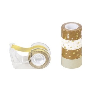 HEYDA Mini ruban adhésif décoratif 'Arbres', argent/naturel