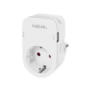 LogiLink Adapterstecker mit Smartphone-Ablagefläche, weiß