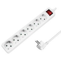 LogiLink Steckdosenleiste, 6-fach, mit Schalter, weiß