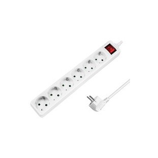 LogiLink Steckdosenleiste, 6-fach, mit Schalter, weiß