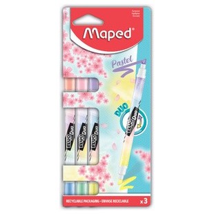 Maped Surligneur FLUO'PEPS PEN DUO Pastel, blister de 3