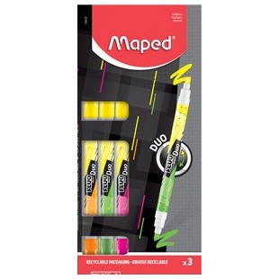 Maped Surligneur FLUO'PEPS PEN DUO, blister de 3