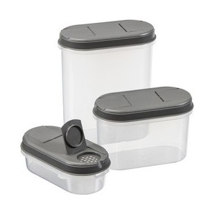 plast team Boîte de conservation Margerit, set de 3, gris