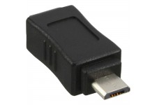 Adaptateur Micro USB, InLine®, prise Micro-B à Mini USB 5-pin prise femelle
