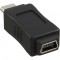 Adaptateur Micro USB, InLine®, prise Micro-B à Mini USB 5-pin prise femelle