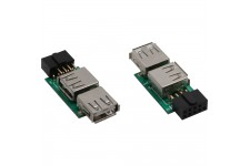 Adaptateur USB 2.0, InLine®, 2x prise femelle A sur connecteur IDC