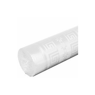 PROnappe Nappe en papier damassé, (l)1,2 x (L)10 m, blanc