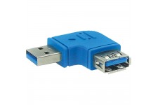 Adaptateur InLine® USB 3.0 Type A mâle à A femelle coudé à 90 °