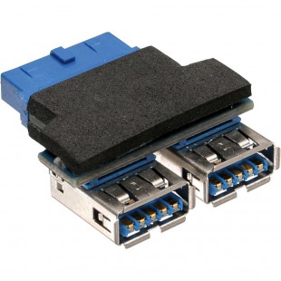 Adaptateur InLine® USB 3.0 interne 2x USB Une tête femelle vers la carte mère