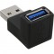 Adaptateur InLine® USB 3.0 Type A mâle à A femelle coudé à 90 °