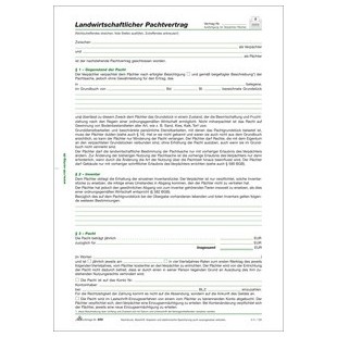 Lot de 10 : RNK Verlag Landwirtschaftlicher Pachtvertrag, 4-seitig