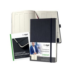 sigel Buchkalender Conceptum, DIN A5, immerwährend, schwarz
