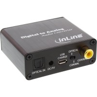 InLine® Audio Converter Entrée audio numérique Talogink et RCA analogique stéréo RCA