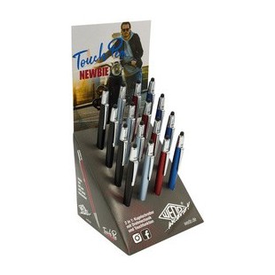 Lot de 16 : WEDO Stylet / Stylo à bille 2en1 NEWBIE, présentoir de 16