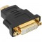 Adaptateur HDMI-DVI, InLine®, prise HDMI sur prise DVI femelle, contacts dorés