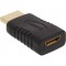 Adaptateur HDMI, InLine®, prise HDMI sur Mini prise HDMI femelle, contacts dorés