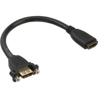 Câble adaptateur HDMI InLine® type A femelle à A femelle avec bride plaquée or 4K2K 0,2m