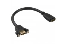 Câble adaptateur HDMI InLine® type A femelle à A femelle avec bride plaquée or 4K2K 0,2m