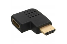 Adaptateur InLine® HDMI mâle à côté femelle coudé à gauche, doré