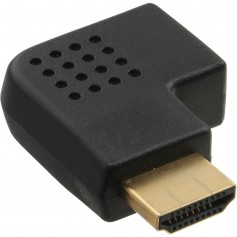 Adaptateur InLine® HDMI mâle à côté femelle coudé à droite, doré