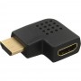 Adaptateur InLine® HDMI mâle à côté femelle coudé à droite, doré