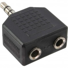 Adaptateur audio, InLine®, 3,5mm jack mâle à 2x 3,5mm jack Bu, Stéréo