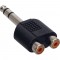 Adaptateur audio, InLine®, 6,3mm jack sur 2x connecteur Cinch femelle, Stéréo