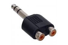 Adaptateur audio, InLine®, 6,3mm jack sur 2x connecteur Cinch femelle, Stéréo