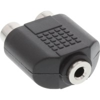 Adaptateur audio, InLine®, 3,5mm jack femelle Mono à 2x connecteur Cinch femelle