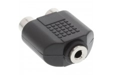 Adaptateur audio, InLine®, 3,5mm jack femelle Mono à 2x connecteur Cinch femelle