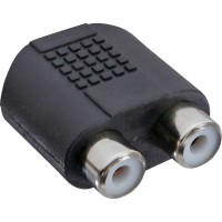 Adaptateur audio, InLine®, 3,5mm jack femelle Stéréo à 2x connecteur Cinch femelle
