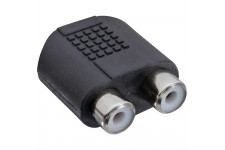 Adaptateur audio, InLine®, 3,5mm jack femelle Stéréo à 2x connecteur Cinch femelle